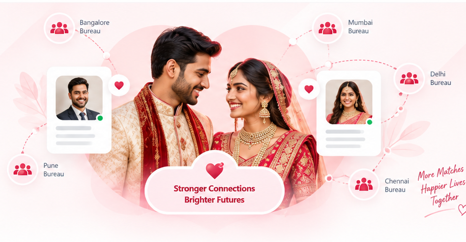 Connected marriage bureaus and matrimonial profiles across a shared network